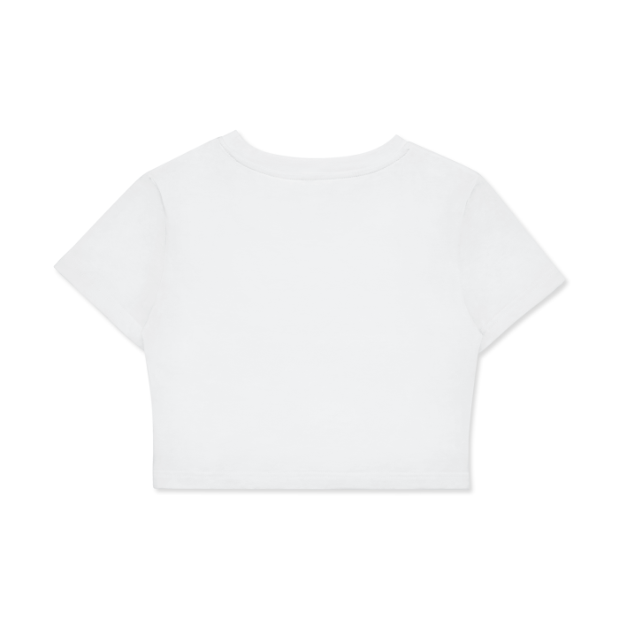 Stuck Outside Fitted Crop Tee - White